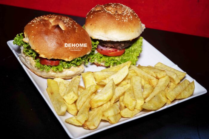 Beef Burger and Chips - Image 3